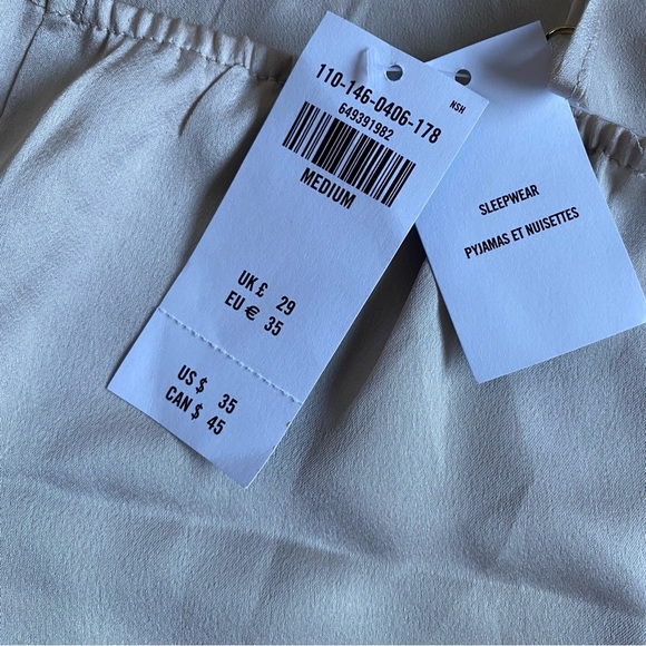 NWT Abercrombie & Fitch satin cami tank slit back adjustable straps sleepwear - Picture 5 of 7